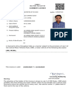 Learner'S Licence: Form 3 (See Rule 3 (A) and 13)