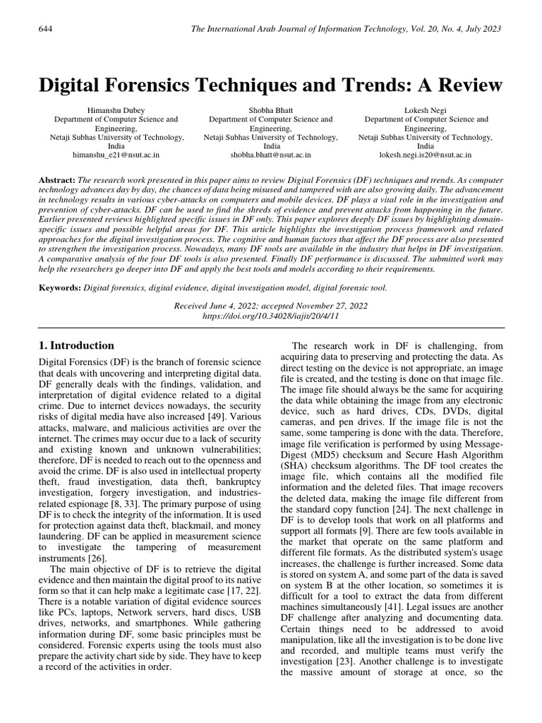 Digital Forensics Techniques and Trends | PDF | Computer Forensics ...