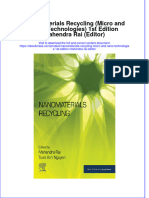 Free Download Nanomaterials Recycling Micro and Nano Technologies 1St Edition Mahendra Rai Editor Full Chapter PDF