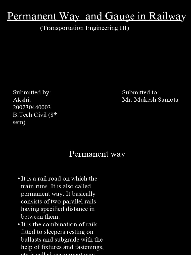 Permanent Way and Rail Gauge Overview | PDF | Track Gauge | Rail Transport