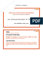 Reciclar e Reutilizar é importante - POSTAGEM I E II DP