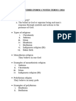 Religious Studies Form 1 Notes Term 1 2024