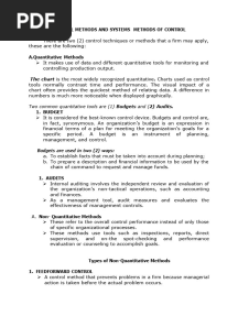 Lesson 9 Control Methods and Systems Methods of Control
