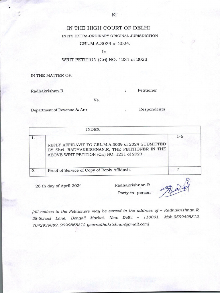 Reply Affidavit in Crl.m.a 3039 of 2024 | PDF