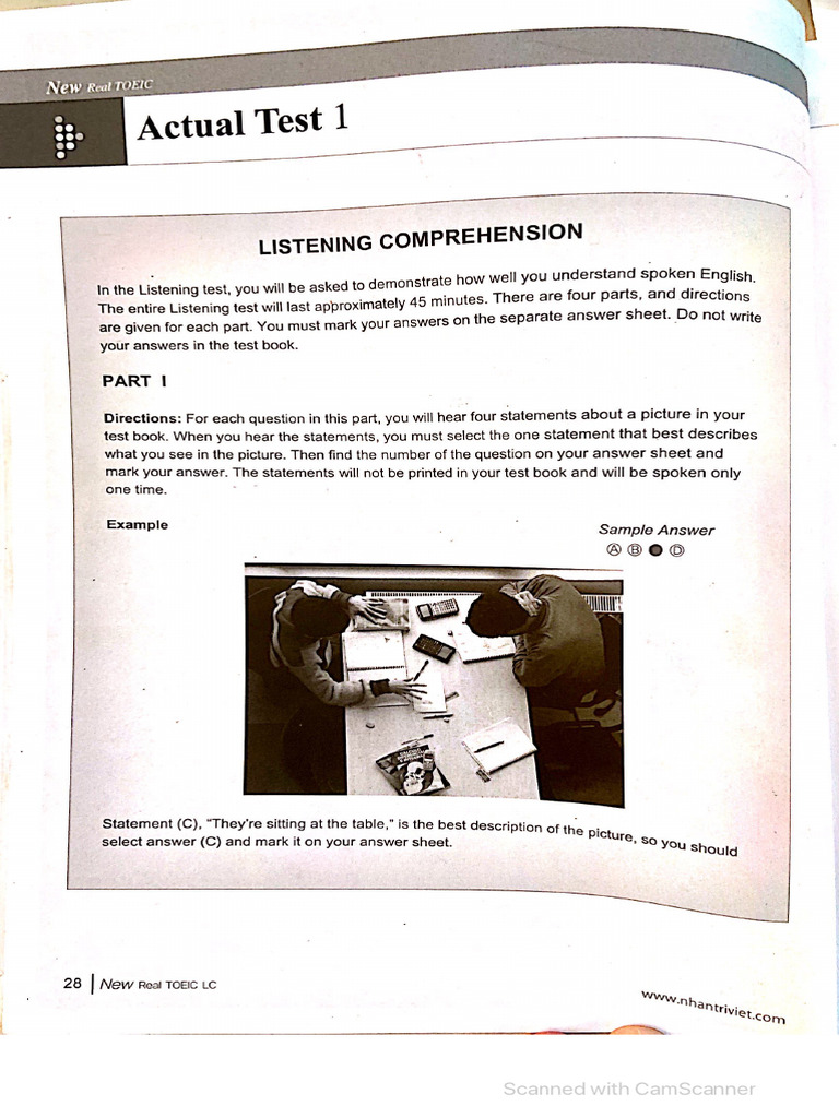 Listening Practice Part 1 TOEIC A | PDF