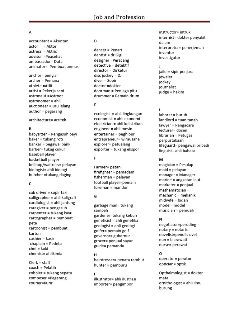 Kamus Profesi | PDF