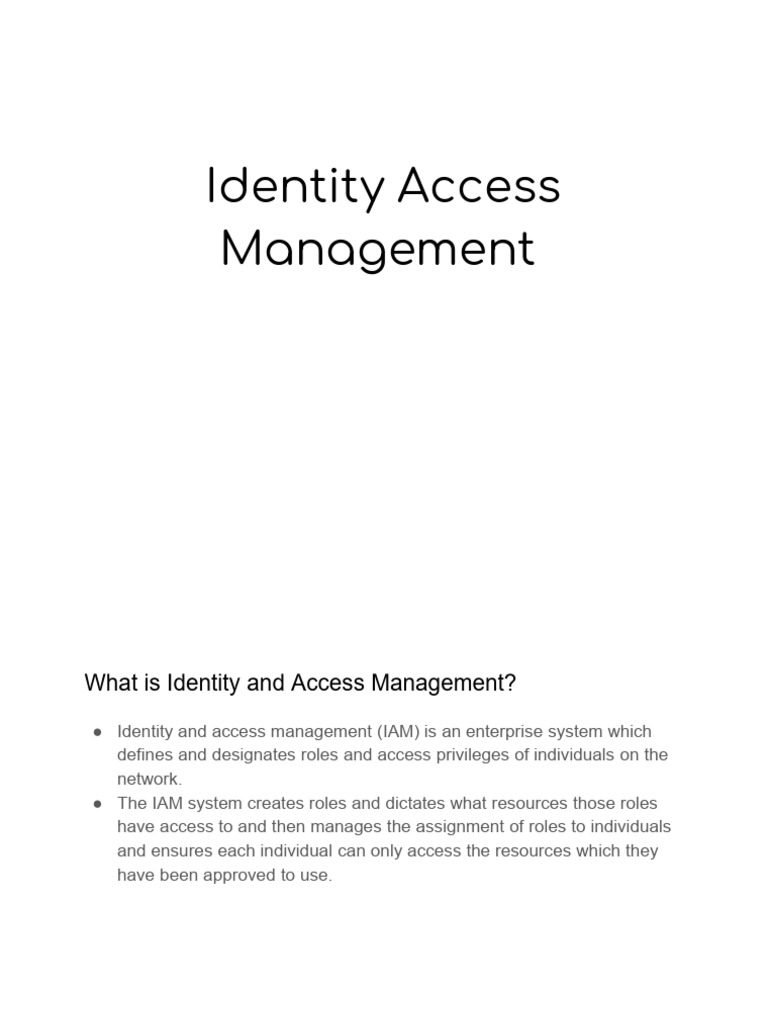 Understanding Identity Access Management | PDF | Computer Access ...
