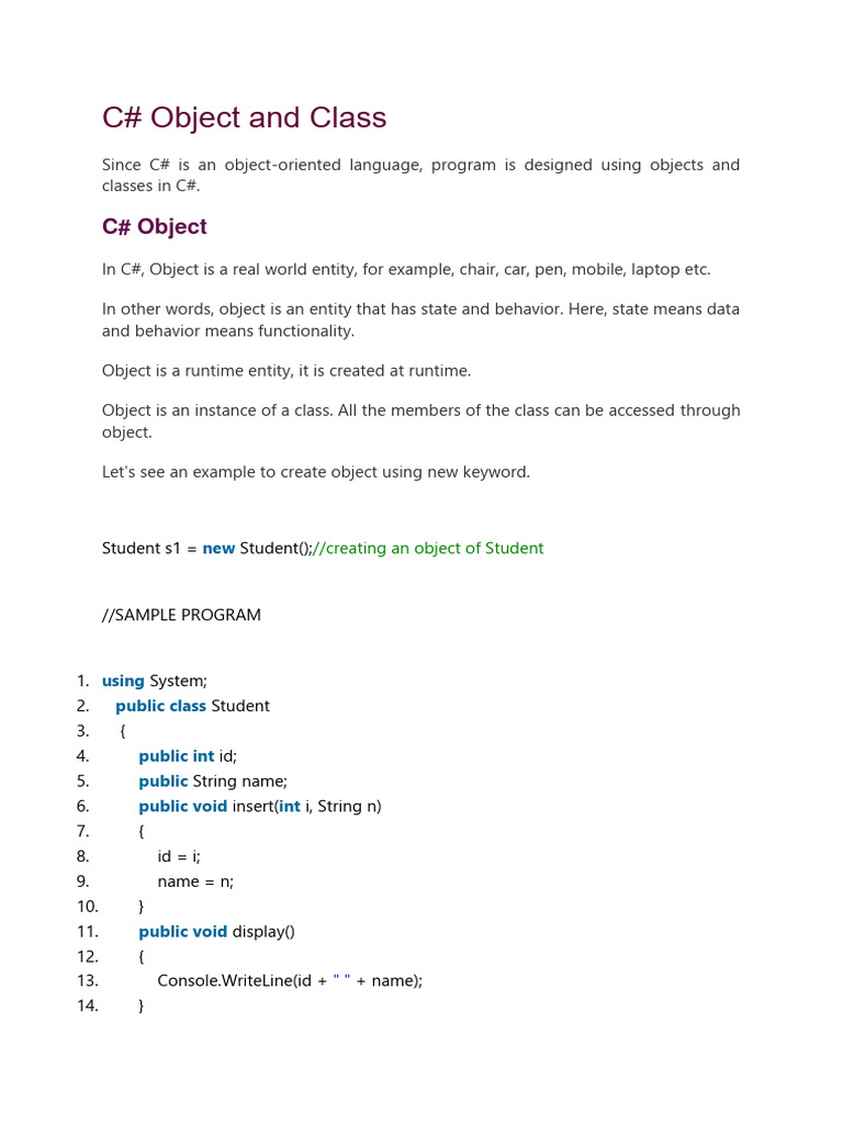 Ado Connection, Class and Object | PDF | C Sharp (Programming Language ...