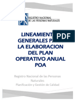 Lineamientos para La Formulacion y Seguimiento de POA