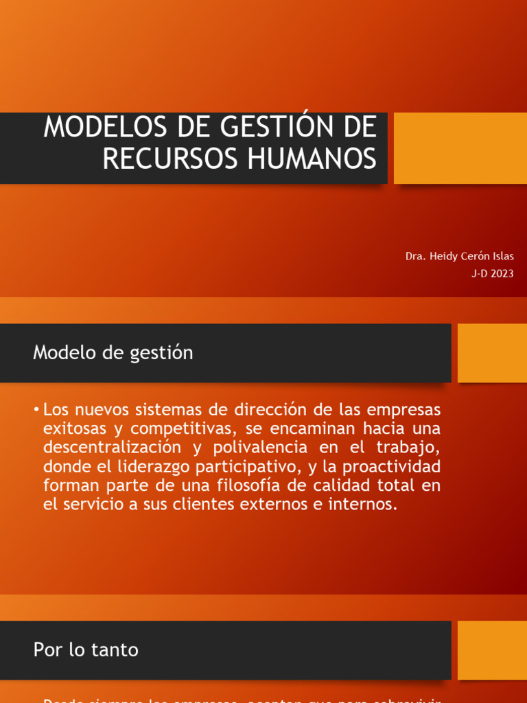 Modelos de Gestión de Capital Humano | PDF | Gestión de recursos