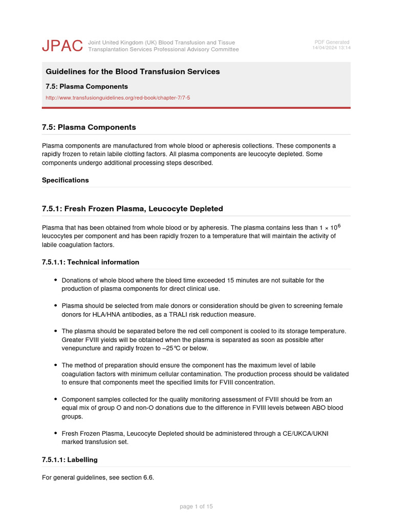 B.Voc in Food ProcessingMedical. Lab Tech PDF Blood Transfusion