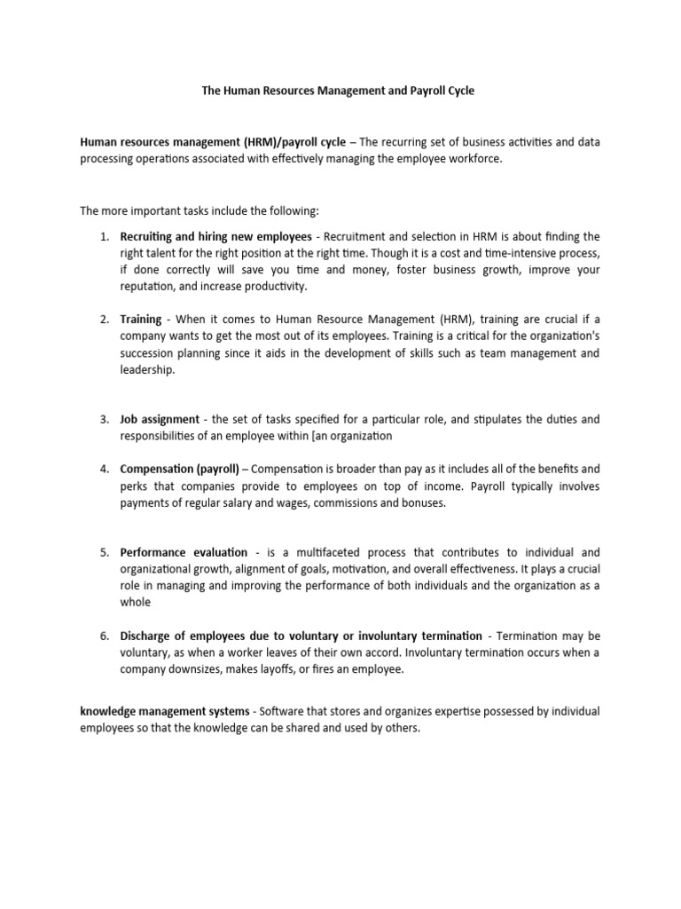 HR Management and Payroll Overview | PDF