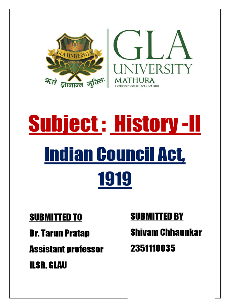Government of India Act 1919 Overview | PDF | British Raj | Indian ...
