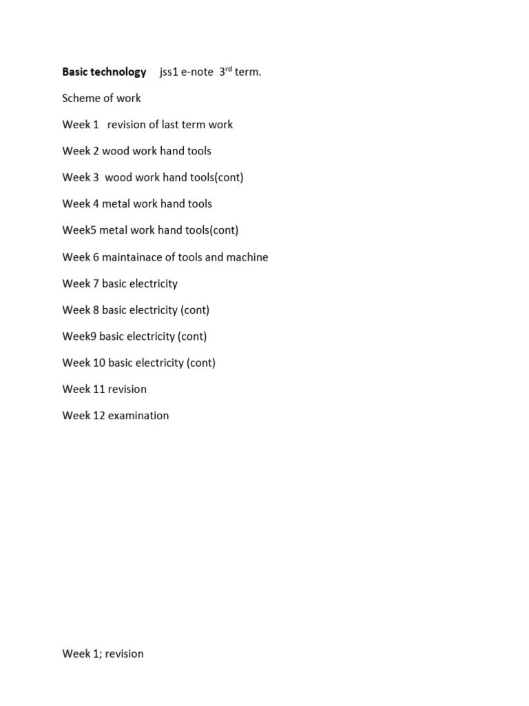 JSS1 Basic Technology 3rd Term Lesson Note PDF PDF Direct Current