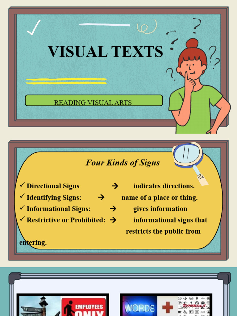 Lesson 4- Visual Texts Signs and Symbols | PDF | Image | Information