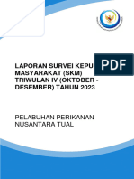 Laporan Survei Kepuasan Masyarakat (SKM) Triwulan Iv (Oktober - Desember) Tahun 2023