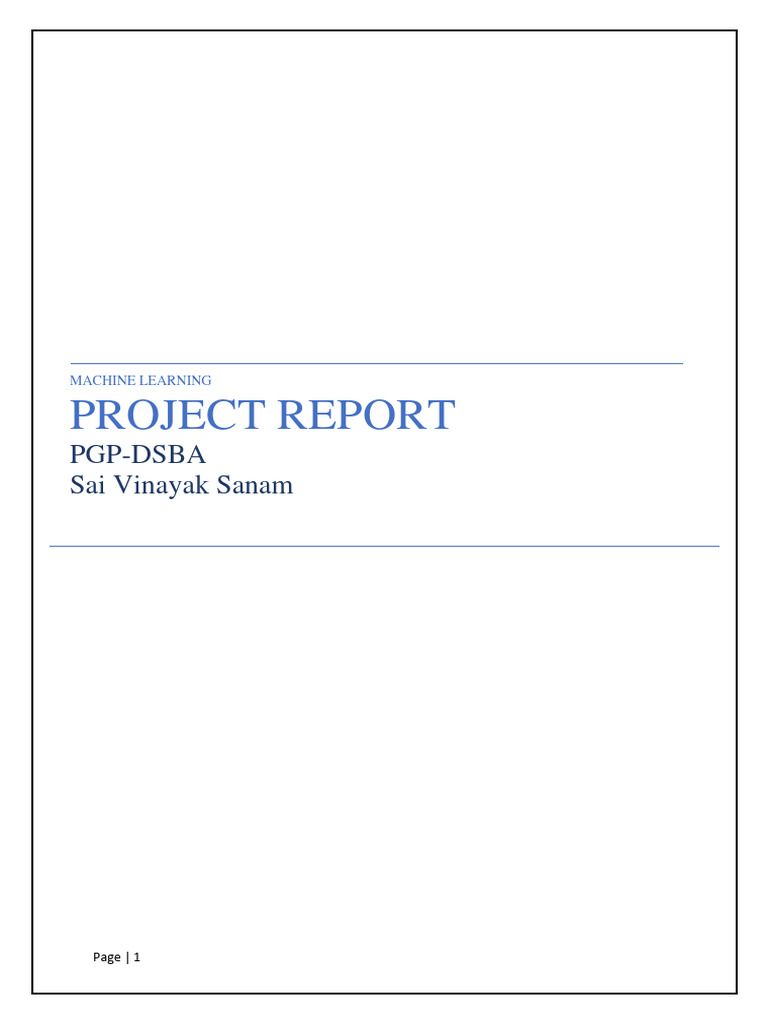 Machine Learning Project Report Overview | PDF | Receiver Operating ...