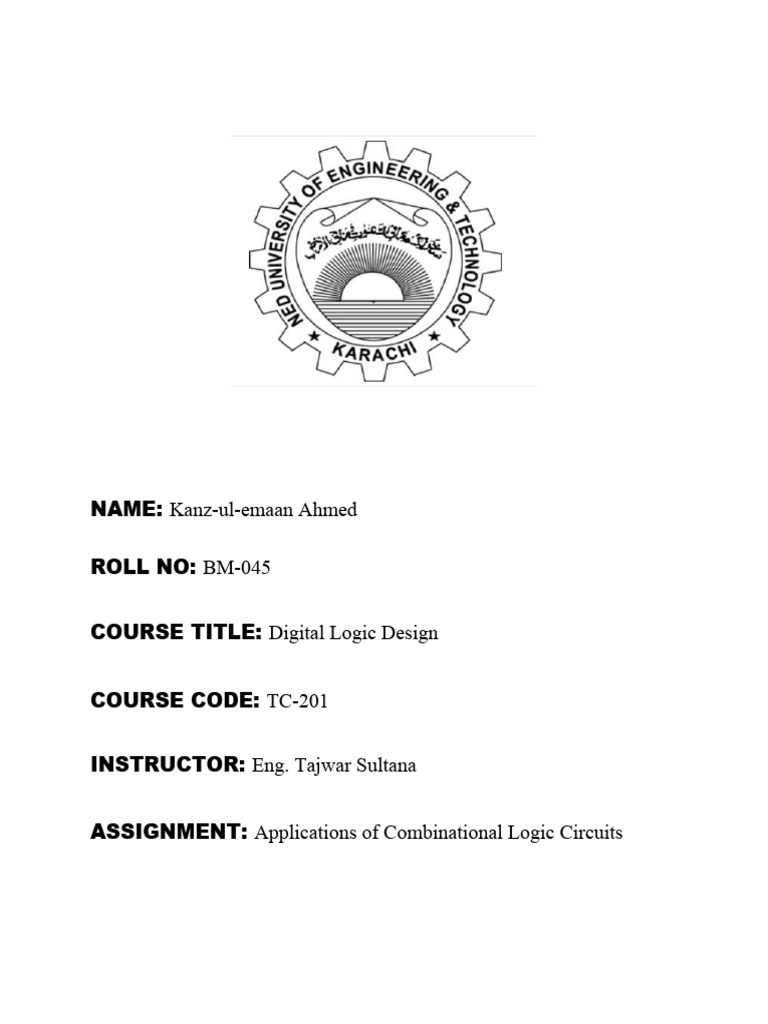 Application of Combinational Circuits | PDF | Data Compression ...