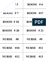 Room and Nurse No
