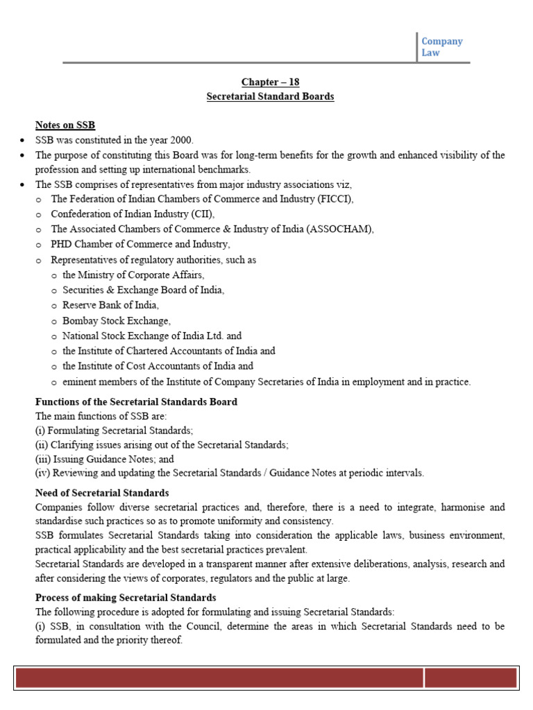 Overview of Secretarial Standards Board | PDF | Employee Benefits ...