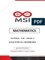 MSI Analytical Geometry Questions