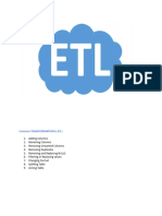 Common TRANSFORMATION in ETL