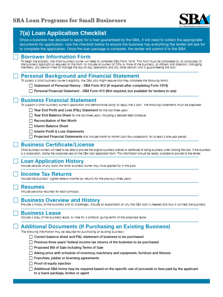 7a-loan-application-checklist-pdf-loans-small-business-administration