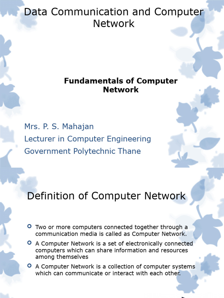 Fundamentals of Computer Network Chapter 1 | PDF | Computer Network ...