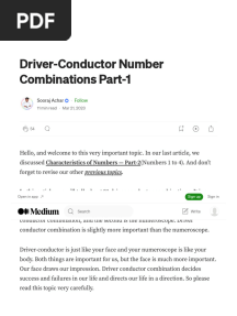 Driver-Conductor Number Combinations Part-1 - by Sooraj Achar - Medium