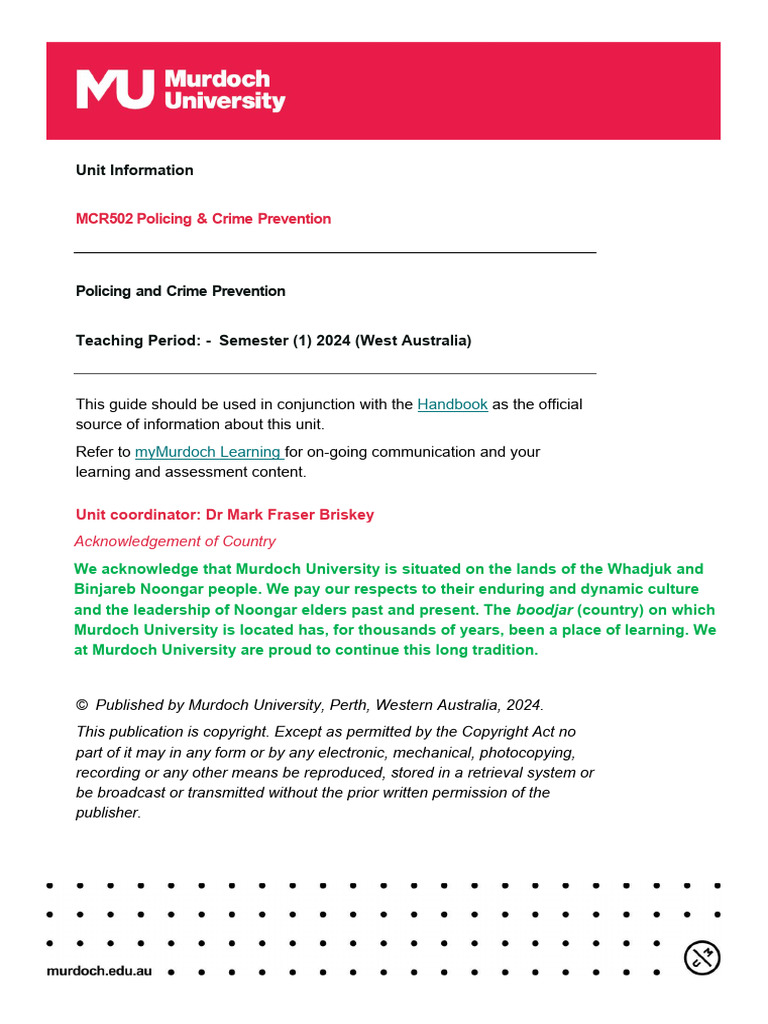 2024MCR502 | PDF | Crime Prevention | Rubric (Academic)