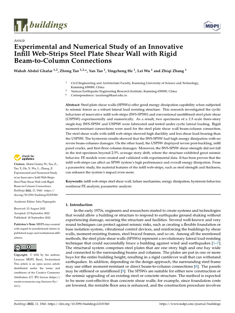 Experimental and Numerical Study of An Innovative | PDF | Beam ...