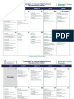 Calendario Parciales Segundo Semestre 2021