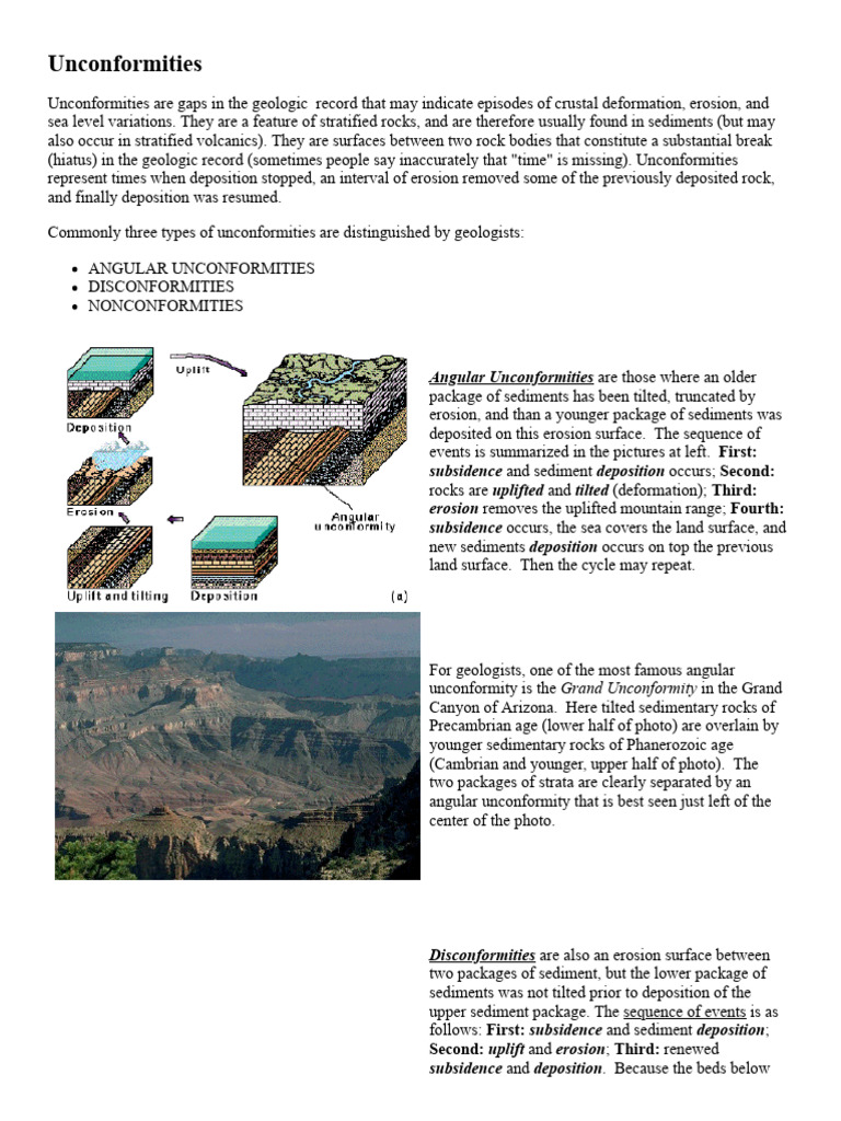 Unconformities | PDF | Sedimentary Rock | Rock (Geology)