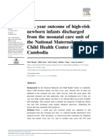 One Year Outcome of High-Risk Newborn Infants Discharged From The Neonatal Care Unit of The National Maternal and Child Health Center in Cambodia