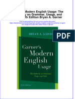 Free Download Garners Modern English Usage The Authority On Grammar Usage and Style Fifth Edition Bryan A Garner Full Chapter PDF