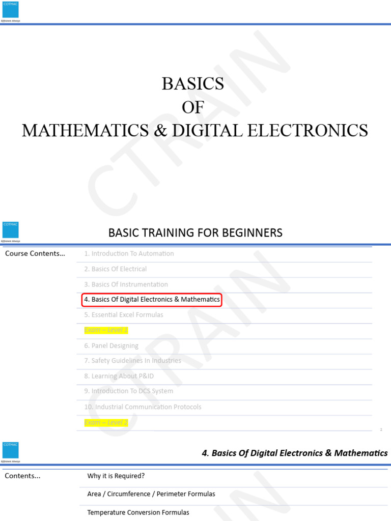 Cotmac - Industrial Automation Training - Digital Electronics & Maths ...