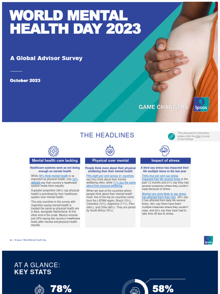 Ipsos World Mental Health Day 2023 - Global Report | PDF | Mental ...