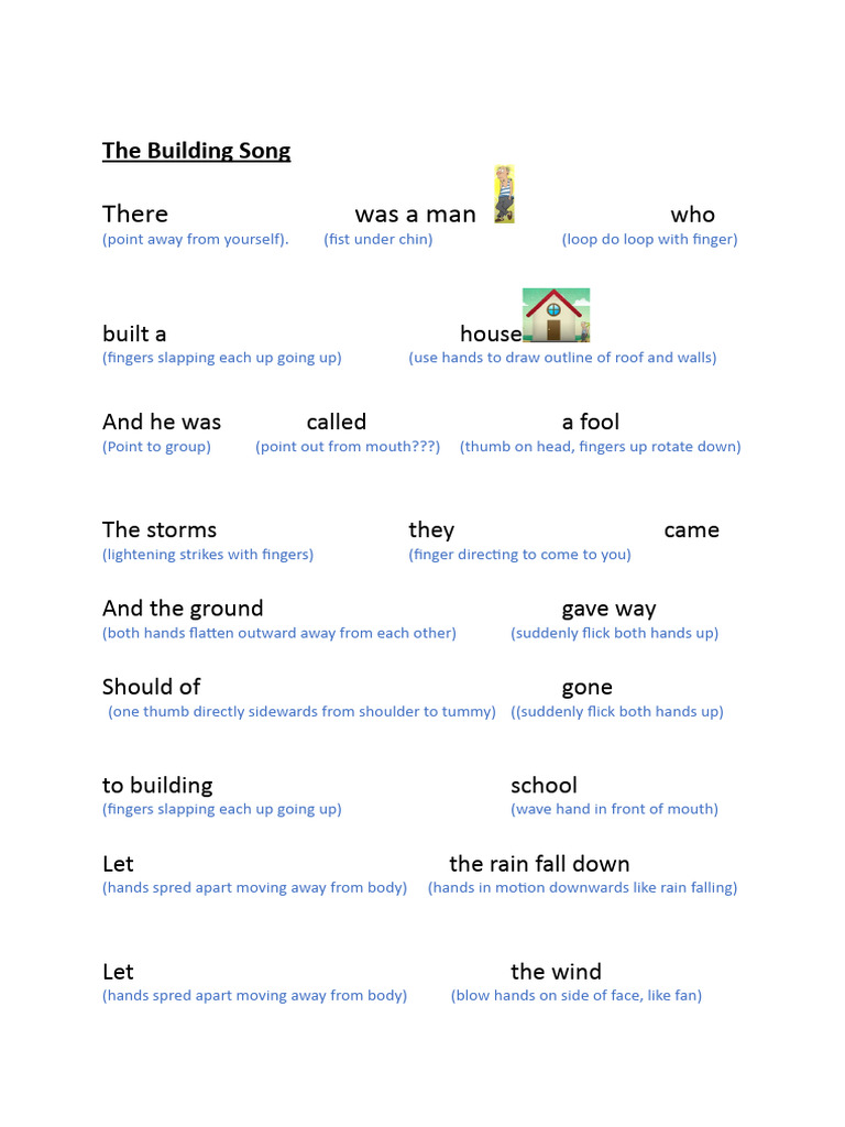 The Building Song Lyrics | PDF | Hand | Finger
