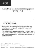 CONSTRUCTION EQUIPMENTS General