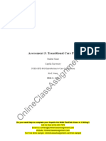 NURS FPX 6610 Assessment 3 Transitional Care Plan