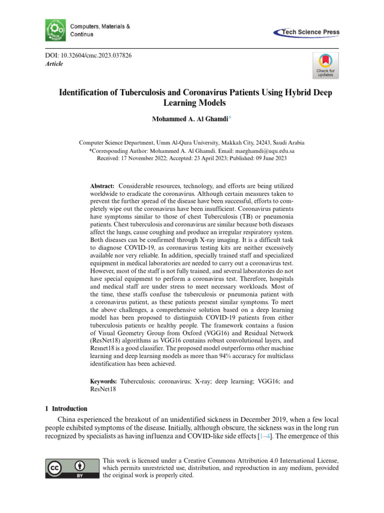 Deep Learning for TB and COVID-19 Diagnosis | PDF | Deep Learning ...