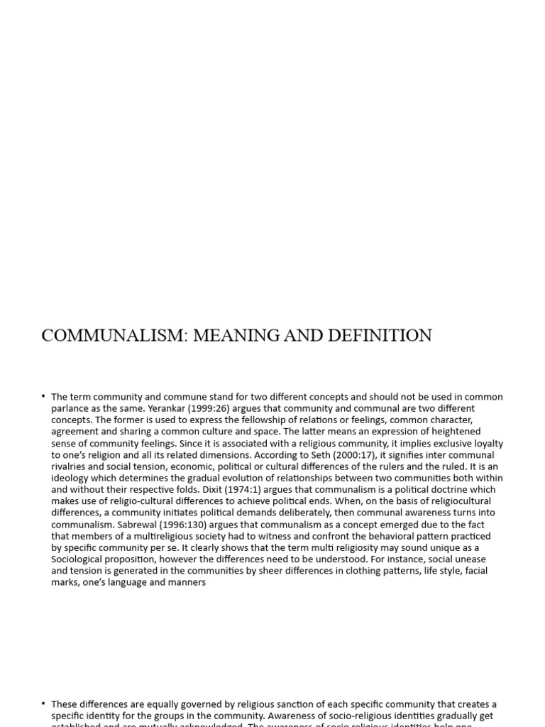 Communalism Pdf British Raj Nationalism