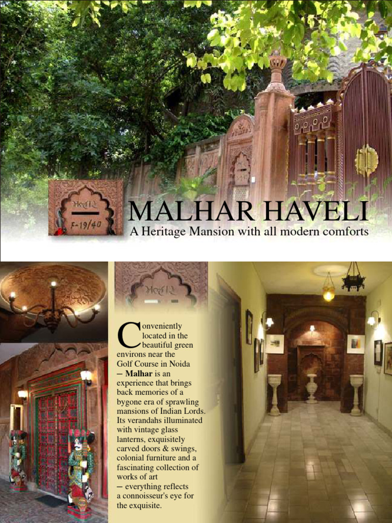 Malhar Haveli: Heritage Mansion in Noida | PDF
