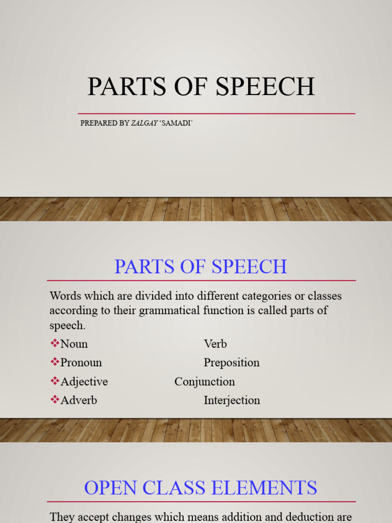Week 2 Parts of Speech & Noun & Types & Gender | PDF | Part Of Speech ...