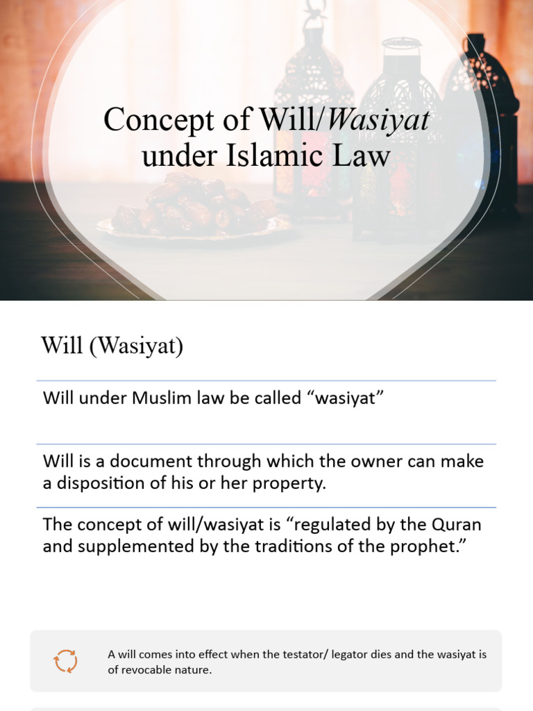 Islamic Law: Understanding Wasiyat (Will) | PDF | Will And Testament ...