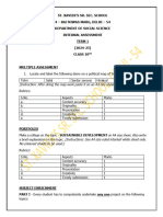 10th t1 Internal Assessment SST