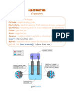 Electrolysis Chemistry Notes With Explanition