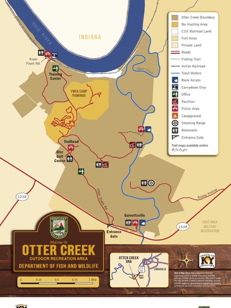 KF&W Map of Otter Creek Park | Hunting | Trail