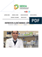 ENTREVISTA A JOSÉ MANUEL LÓPEZ NICOLÁS Sociedad Española de Dietética y Ciencias de La Alimentación (S.E.D.C.A.)