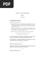 GCE A Level Hypothesis Tests Z Tests Normal Distribution Tests